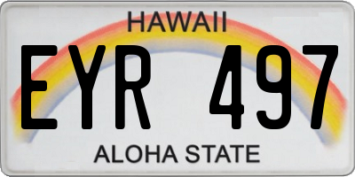 HI license plate EYR497