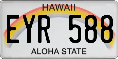 HI license plate EYR588