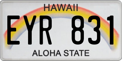 HI license plate EYR831