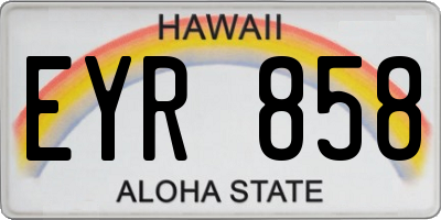 HI license plate EYR858