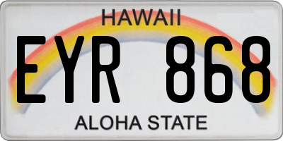 HI license plate EYR868