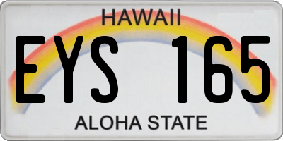 HI license plate EYS165