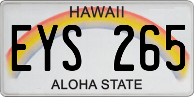 HI license plate EYS265