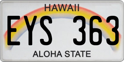 HI license plate EYS363