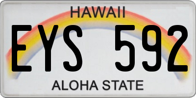 HI license plate EYS592