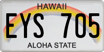 HI license plate EYS705