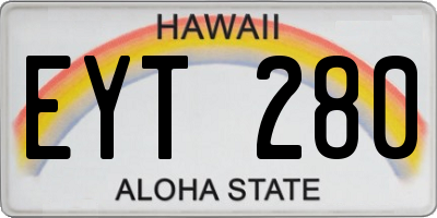 HI license plate EYT280