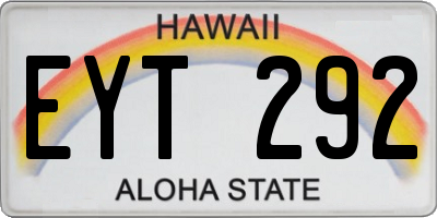 HI license plate EYT292