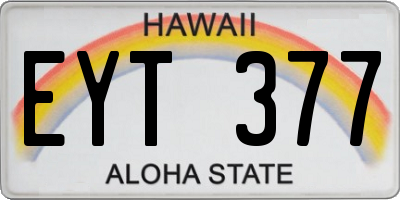 HI license plate EYT377
