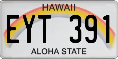 HI license plate EYT391