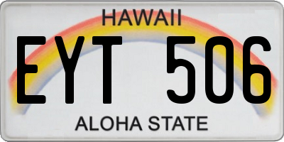 HI license plate EYT506