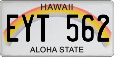 HI license plate EYT562