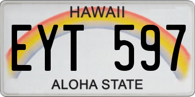 HI license plate EYT597