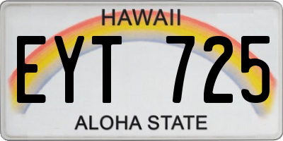 HI license plate EYT725