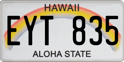 HI license plate EYT835