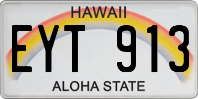 HI license plate EYT913