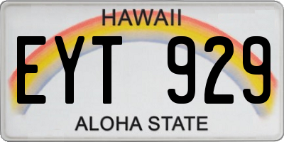 HI license plate EYT929