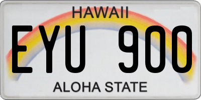 HI license plate EYU900