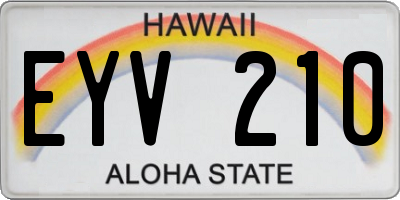 HI license plate EYV210