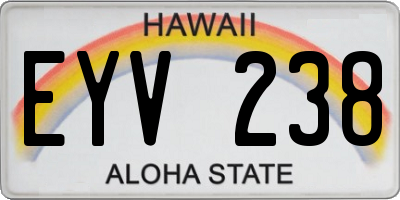 HI license plate EYV238