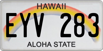 HI license plate EYV283