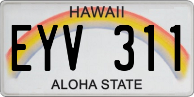 HI license plate EYV311