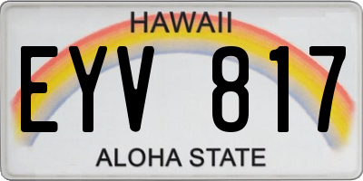 HI license plate EYV817
