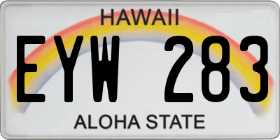 HI license plate EYW283