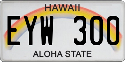 HI license plate EYW300