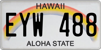 HI license plate EYW488