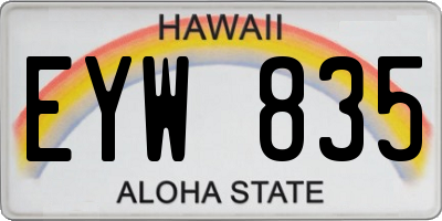 HI license plate EYW835