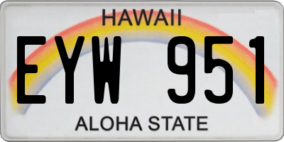 HI license plate EYW951