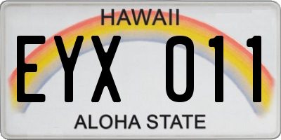 HI license plate EYX011