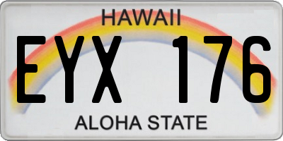 HI license plate EYX176