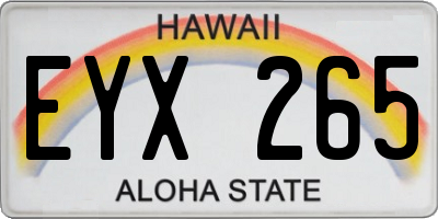 HI license plate EYX265