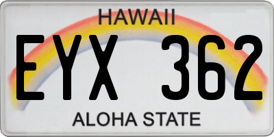 HI license plate EYX362