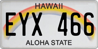 HI license plate EYX466