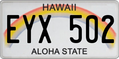 HI license plate EYX502