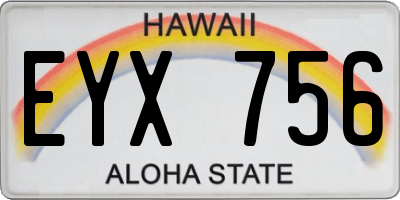 HI license plate EYX756