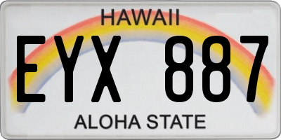 HI license plate EYX887