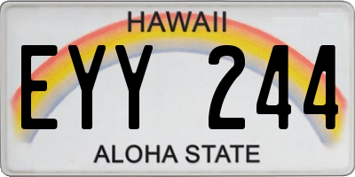 HI license plate EYY244