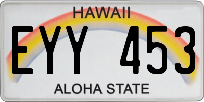 HI license plate EYY453