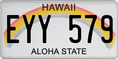 HI license plate EYY579