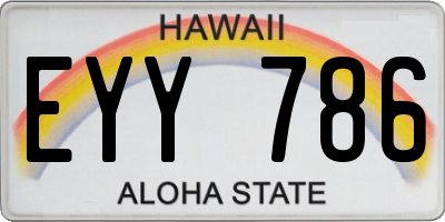 HI license plate EYY786