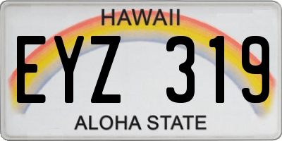HI license plate EYZ319