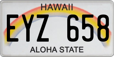 HI license plate EYZ658