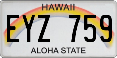 HI license plate EYZ759