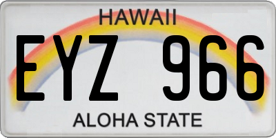 HI license plate EYZ966