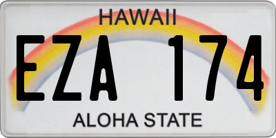 HI license plate EZA174
