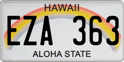 HI license plate EZA363